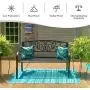 Giantex 50'' Patio Garden Bench Loveseats Park Yard Furniture Decor Cast Iron Frame Black Steel with Floral Scroll Pattern Giantex 50'' Patio Garden Bench Loveseats Park Yard Furniture Decor Cast Iron Frame Black Steel with Floral Scroll Pattern