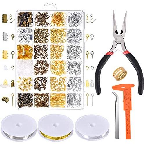 Paxcoo Jewelry Making Supplies Kit - Jewelry Repair Tools with Accessories Jewelry Pliers Findings and Beading Wires for Adult and Beginners