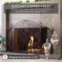 Best Choice Products 3-Panel 55x33in Solid Wrought Iron See-Through Metal Fireplace Screen, Spark Guard Safety Protector w/Decorative Scroll - Pewter Best Choice Products 3-Panel 55x33in Solid Wrought Iron See-Through Metal Fireplace Screen, Spark Guard Safety Protector w/Decorative Scroll - Pewter