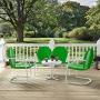 Crosley Furniture Griffith 4-Piece Metal Outdoor Conversation Set with Table, Loveseat, and 2 Chairs - Grasshopper Green