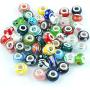 RUBYCA Silver Color Murano Glass Beads Fit European Charm Bracelet Spacer by eART 50pcs Mix