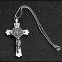 EING Metal And Crystal Diamond Cross Jesus Christian Car Rear View Mirror Pendant Hanging Car Styling Accessories Auto Decoration,Silver