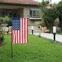 Premium Garden Flag Stand Pole Holder Metal Powder-Coated Weather-Proof with one Tiger Clip and Two Spring Stoppers Without Flag
