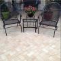 Sunnydaze Outdoor Curved Fire Pit Bench - Rustic Backyard Backless Powder-Coated Black Metal Mesh Garden, Patio, Porch and Deck Chair Seating - Single
