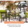 LOKATSE HOME 5 Piece Patio Dining Metal Outdoor Armrest Chairs and 37'' Larger Square Table Set Umbrella Hole 1.57'', Black LOKATSE HOME 5 Piece Patio Dining Metal Outdoor Armrest Chairs and 37'' Larger Square Table Set Umbrella Hole 1.57'', Black