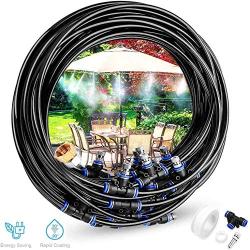 Gesentur Misting Cooling System - 26.2ft (8M) Misting Line + 9 Metal Mist Nozzles + a Brass Adapter (3/4) for Outdoor Patio Garden Home Irrigation Trampoline