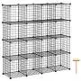 C&AHOME Wire Cube Storage, 16 Cube Storage Organizer, Metal Bookcase Bookshelf, Standing Shelf Units, Closet Cabinet for Home, Office, Kids Room, 48.4”L x 12.4”W x 48.4”H Black