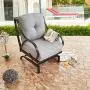 Top Space Rocking Motion Patio Chair Outdoor Deep Seating Club Chair Metal Furniture Set with Soft Cushion Sturdy Metal Frame Furniture for Garden Yard Lawn Poolside (1PCS, Grey) Top Space Rocking Motion Patio Chair Outdoor Deep Seating Club Chair Metal Furniture Set with Soft Cushion Sturdy Metal Frame Furniture for Garden Yard Lawn Poolside (1PCS, Grey)