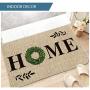 Artoid Mode Home Quote Boxwood Wreath Decorative Doormat, Holiday Farmhouse Low-Profile Floor Mat Switch Mat for Indoor Outdoor 17 x 29 Inch