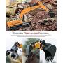 DOUBLE E Remote Control Truck RC Excavator Toy 17 Channel 3 in 1 Claw Drill Metal Shovel Real Hydraulic Electric RC Construction Vehicle with Working Lights