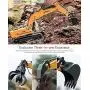 DOUBLE E Remote Control Truck RC Excavator Toy 17 Channel 3 in 1 Claw Drill Metal Shovel Real Hydraulic Electric RC Construction Vehicle with Working Lights