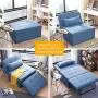 Diophros Folding Ottoman Sleeper Sofa Bed, 4 in 1 Multi-Function Adjustable Guest Sofa Chair Convertible Chair (Light Blue)