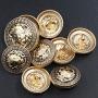 14 Pieces Gold Vintage Antique Metal Blazer Button Set - 3D Lion Head - for Blazer, Suits, Sport Coat, Uniform, Jacket 18mm 23mm