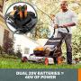 WORX WG751 40V Power Share 5.0 Ah 20'' Lawn Mower w/ Mulching and Side Discharge Capabilities (2x20V Batteries)