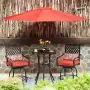 Patio Bar Table Outdoor Metal Bar Height Bistro Table with Umbrella Hole Patio Bar Table Outdoor Metal Bar Height Bistro Table with Umbrella Hole