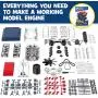 Playz V8 Combustion Engine Model Building Kit STEM Hobby Toy for Kids & Adults with DIY Guide & Realistic Parts Including Timing Belt, Cylinder Heads, Spark Plugs, Pistons, Ignition Wires, and More