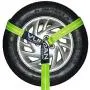VULCAN Car Tie Down with Chain Anchors - Lasso Style - 2 Inch x 96 Inch, 4 Pack - High-Viz - 3,300 Pound Safe Working Load