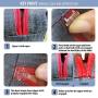 Zipper Slider Repair Replacement Kits for Conceal (2sets) & Metal (2sets) Zipper - Chain Width No.5 (15/64 inch, 6.0mm) or No.6 (16/64 inch, 6.5mm) - Godo Zippy Set2B