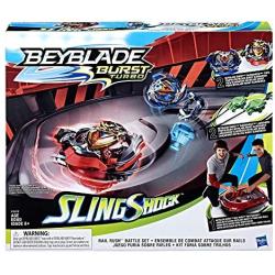 BEYBLADE Burst Turbo Slingshock Rail Rush Battle Set Game -- Complete Set Burst Beystadium, Battling Tops, and Launchers (Amazon Exclusive)