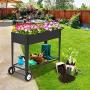TOOCA Raised Garden Bed with Legs Outdoor Raised Planter Box on Wheels 40'' L x 16'' W x 31.5'' H Elevated Garden Bed for Vegetable Flower Herb Patio
