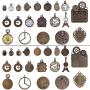 BronaGrand 20pcs Mixed Antiqued Bronze Charms Clock Face Charm Pendant, DIY Crafts, Gears, Jewelry Making, Steampunk Pendants