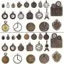BronaGrand 20pcs Mixed Antiqued Bronze Charms Clock Face Charm Pendant, DIY Crafts, Gears, Jewelry Making, Steampunk Pendants