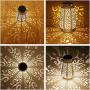 Kurala 2 Pack Hanging Solar Lanterns Solar Lights Waterproof Metal Garden Patio Lawn Outdoor Decoration