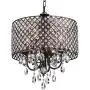 Edvivi Marya 4-Lights Antique Copper Round Crystal Chandelier Ceiling Fixture | Beaded Drum Shade | Glam Lighting
