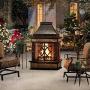 Sunjoy Heirloom Slate Wood Burning Fireplace, Black