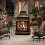 Sunjoy Heirloom Slate Wood Burning Fireplace, Black Sunjoy Heirloom Slate Wood Burning Fireplace, Black