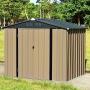 8 x 6 Outdoor Storage Sheds, Metal Utility Storage House for Backyard Patio Furniture Garden Lawn Tool, with Lockable Door