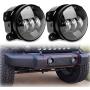 7 Black 75w LED Driving Headlights with DRL+ 4 Inch LED Front Fog Lights for Wrangler 97-2017 JK TJ LJ