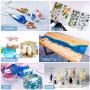 16OZ Epoxy Resin - Crystal Clear Resin Kit for Jewelry DIY Art Crafts Cast Coating Wood,Easy Cast Resin Bonus with 4pcs Sticks,2pcs Graduated Cups, 2 Pairs Gloves,1 Instructions