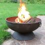 Sunnydaze Outdoor Fire Pit Bowl - 30 Inch Large Round Wood Burning Patio & Backyard Firepit for Outside with Spark Screen, Fireplace Poker, and Metal Grate