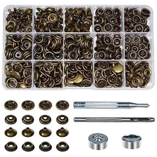 INNETOC 100 Sets - 12mm(1/2'') Metal Line 24 Gunmetal Black Plated Steel Snaps Fastener Leather Rapid Rivet Button Sewing with Seting Tool (12mm, Bronze) INNETOC 100 Sets - 12mm(1/2'') Metal Line 24 Gunmetal Black Plated Steel Snaps Fastener Leather Rapid Rivet Button Sewing with Seting Tool (12mm, Bronze)