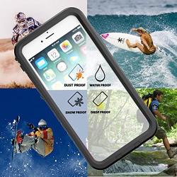 Cozycase Waterproof Case for iPhone 8 Plus/iPhone 7 Plus Case, Shockproof Full-Body Rugged Case with Built-in Screen Protector for Apple iPhone 8 Plus / 7 Plus - (Black)