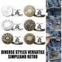 Pants Extender Button, Celendi 6 Style Jeans Waistband Extend or Reduce Button No Sew Metal Collar Button Pregnancy Pant Extenders Elastic Spring Buttons for Jeans, Collars, Cuffs - US Shipping