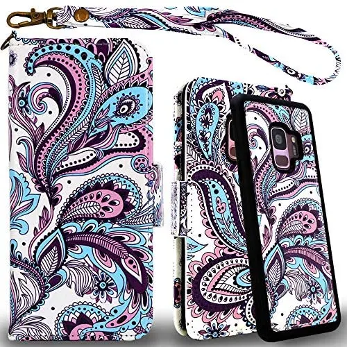 Mefon Galaxy S9 Wallet Case Leather Detachable, Durable Slim, Enhanced Magnetic Closure, with Wrist Strap, Card Slot, Kickstand, Luxury Flip Folio Phone Cases for Samsung Galaxy S9 5.8 (Phoenix) Mefon Galaxy S9 Wallet Case Leather Detachable, Durable Slim, Enhanced Magnetic Closure, with Wrist Strap, Card Slot, Kickstand, Luxury Flip Folio Phone Cases for Samsung Galaxy S9 5.8 (Phoenix)