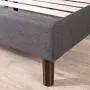 ZINUS Judy Upholstered Platform Bed Frame / Mattress Foundation / Wood Slat Support / No Box Spring Needed / Easy Assembly, King ZINUS Judy Upholstered Platform Bed Frame / Mattress Foundation / Wood Slat Support / No Box Spring Needed / Easy Assembly, King