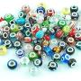 RUBYCA Silver Color Murano Glass Beads Fit European Charm Bracelet Spacer by eART 50pcs Mix