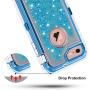 Anuck Case for iPhone 6S Plus Case, for iPhone 6 Plus Case (5.5 inch), 3 in 1 Hybrid Heavy Duty Defender Case Sparkly Floating Liquid Glitter Protective Hard Shell Shockproof TPU Cover - Blue