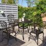Nuu Garden 5-Piece Table Set with Umbrella Hole All-Weather Outdoor Cast Aluminum Dining Set for Patio, Garden, Backyard, Balcony, Lawn, 1 Table and 4 Chairs-Antique Bronze