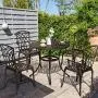 Nuu Garden 5-Piece Table Set with Umbrella Hole All-Weather Outdoor Cast Aluminum Dining Set for Patio, Garden, Backyard, Balcony, Lawn, 1 Table and 4 Chairs-Antique Bronze Nuu Garden 5-Piece Table Set with Umbrella Hole All-Weather Outdoor Cast Aluminum Dining Set for Patio, Garden, Backyard, Balcony, Lawn, 1 Table and 4 Chairs-Antique Bronze