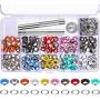 Bememo 300 Pieces Grommets Kit Metal Eyelets Shoes Clothes Crafts, 10 Colors (1/4 Inch)