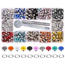 Yakamoz 300 Set 6mm 1/4 Inch Multi-Color Grommets Kit Metal Eyelets Set with Installation Tool for DIY Project Craft Clothes Shoes for Shoes Clothes