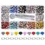 Yakamoz 300 Set 6mm 1/4 Inch Multi-Color Grommets Kit Metal Eyelets Set with Installation Tool for DIY Project Craft Clothes Shoes for Shoes Clothes