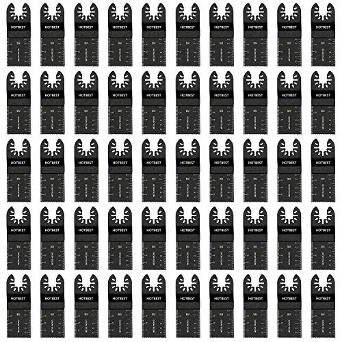 HOTBEST 50 Pack Bi-Metal Oscillating Multi Tool Quick Release Saw Blades Multitool Blade Fits for Porter Cable,Rockwell,Makita,Black & Decker Dremel etc.