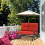 Incbruce Outdoor Swing Glider Rocking Chair Patio Bench for 2 Person, Garden Loveseat Seating Patio Steel Frame Chair Set with Cushion, Red