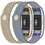 iGK Replacement Bands Compatible for Fitbit Charge 2, Stainless Steel Metal Bracelet with Unique Magnet Clasp