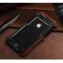 Bpowe for iPhone 7 Plus Wood Metal Frame Case, Drop Protection Ultra Thin Aluminum Metal Cover Protective Case Shockproof Dropproof Bumper Frame for Apple iPhone 7 Plus 5.5'' (Black)